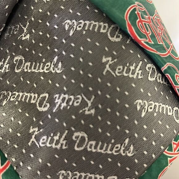 Keith Daniel Men’s Christmas Red Green Handmade Silk Tie Christmas - Picture 7 of 11